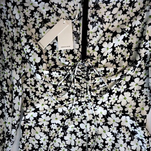 Rebecca Taylor 722953D133 Women's Sz 4 Paige Floral Print Long Sleeve Dress - Picture 12 of 16